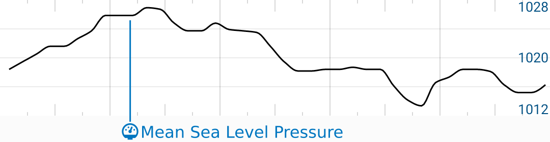Weather forecast graph showing mean sea level pressure. Graphs for weather.